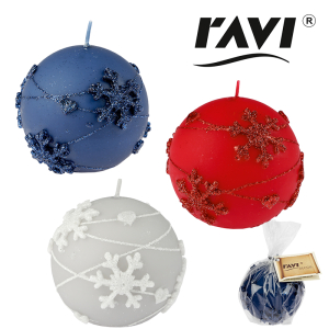 Świeca SNOWFLAKES kula RAVI OUTLET